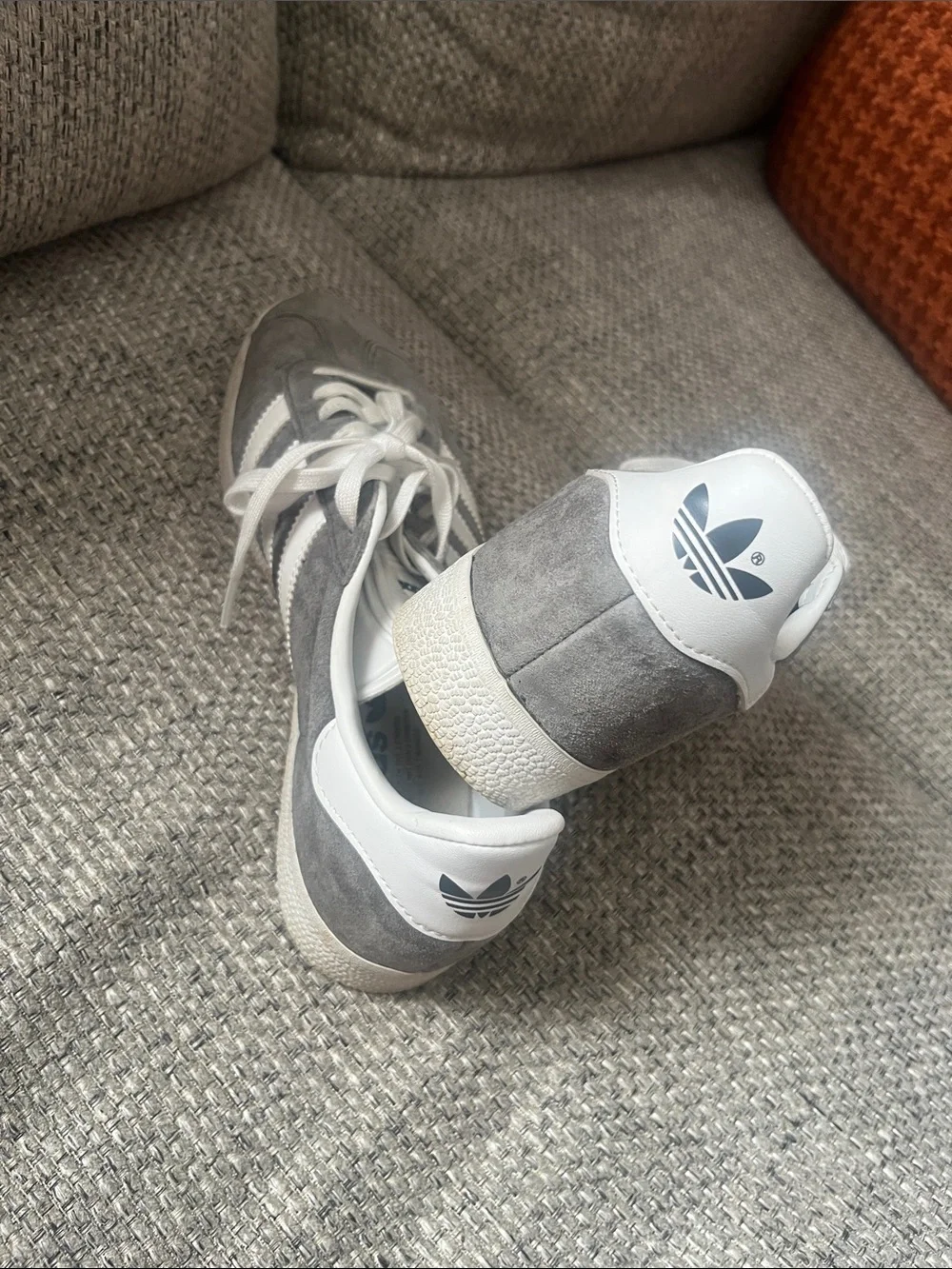 adidas Women’s Gazelle Suede Sneakers in Gray and White